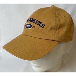 Perrin San Francisco Baseball Cap Hat OS Gold Cotton Adjustable Back Strap